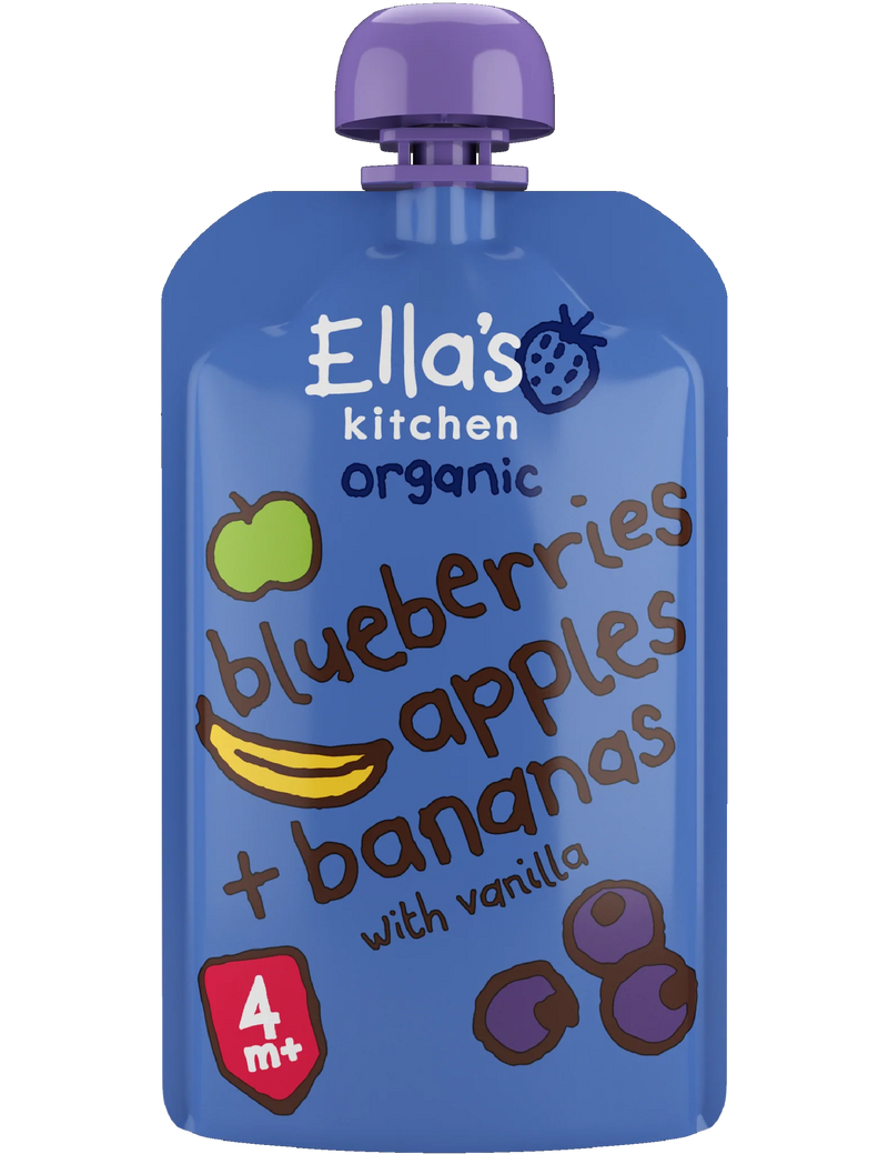 Ellas Kitchen - Økologisk Babysmos blåbær, æble og banan 4 mdr. - 120gr.