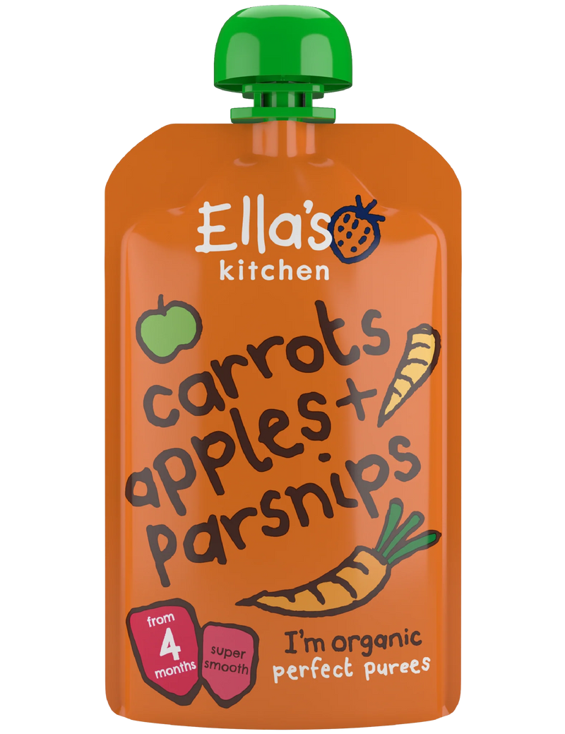 Ellas Kitchen - Økologisk Babysmos gulerod, æble og pastinak 4 mdr.- 120gr
