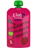 Ellas Kitchen - Økologisk Babysmos jordbær, rabarber og æble 4 mdr. - 120gr.