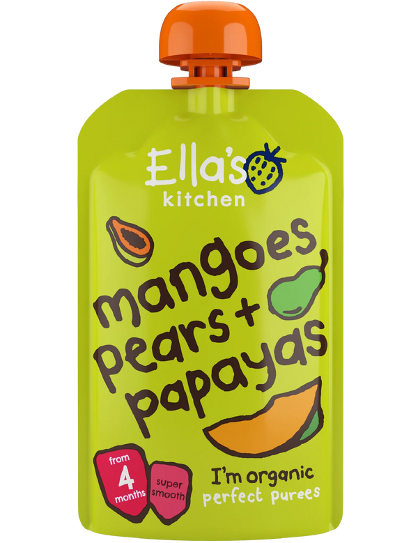 Ellas Kitchen - Økologisk Babysmos mango, pære, papaya 4 mdr. - 120gr.