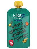 Ellas Kitchen - Økologisk Babysmos pære, abrikos, ananas og ingefær 4 mdr. - 120gr.