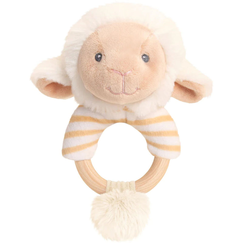 Keel Toys Keeleco Lullaby Lamb Ring rangle - 15cm. Sød og blød rangle til din baby. 100% miljøvenlig. Lev. 1-3 hverdg. Fri fragt fra 499,-