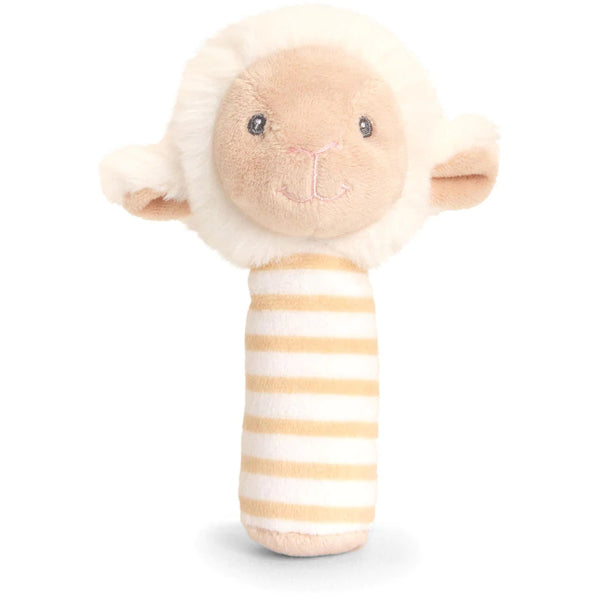 Keel Toys Keeleco Lullaby Lamb Stick rangle - 15cm. Blødt  og miljøvenligt tøjdyr til din baby. Lev. 1-3 hverdg. Fri fragt fra 499,-