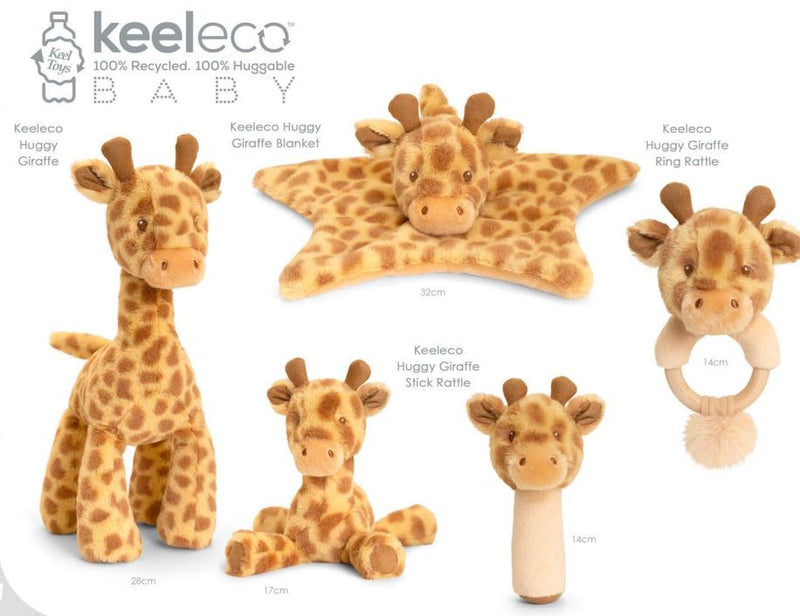 Keel Toys Keeleco Huggy Giraf bamse - 17cm. Super blød krammebamse til din baby. 100% miljøvenlig. Lev. 1-3 hverdg. Fri fragt fra 499,-